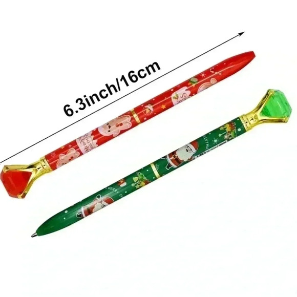 🆕 Big Diamond Design Christmas Print Xmas Ballpoint Pens Pack🆕 - Picture 2 of 5